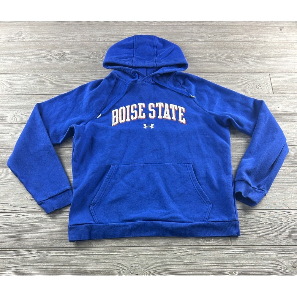 Boise State Broncos Hoodie Mens Large Blue Football Pullover Under Armour